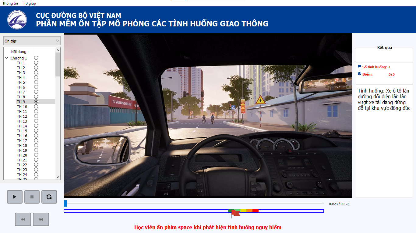 Giao diện học tình huống giao thông